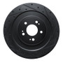 R1 21-26 Genesis GV70 Rear Right Drilled & Slotted Black Brake Rotor
