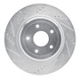 R1 2006-2013 Chevrolet Corvette Rear Left Drilled & Slotted Silver Brake Rotor