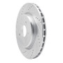 R1 2006-2013 Chevrolet Corvette Rear Left Drilled & Slotted Silver Brake Rotor