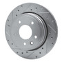 R1 1995-2006 Jaguar VanDEN PLAS Rear Left Drilled & Slotted Silver Brake Rotor