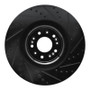 R1 17-22 Genesis G90 Front Right Drilled & Slotted Black Brake Rotor