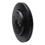 R1 2012-2025 Dodge Durango Rear Left Drilled & Slotted Black Brake Rotor