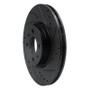 R1 2012-2019 Fiat 500E Front Right Drilled & Slotted Black Brake Rotor