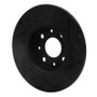 R1 13-19 Fiat 500E Rear Left Drilled & Slotted Black Brake Rotor