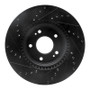 R1 20-25 Hyundai Kona Front Right Drilled & Slotted Black Brake Rotor