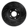 R1 20-25 Hyundai Kona Front Left Drilled & Slotted Black Brake Rotor