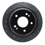 R1 18-25 Hyundai Kona Rear Right Drilled & Slotted Black Brake Rotor