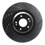 R1 -22 Hyundai Veloster N Front Right Drilled & Slotted Black Brake Rotor