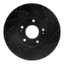 R1 17-22 Hyundai Ioniq Front Left Drilled & Slotted Black Brake Rotor