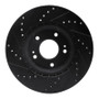 R1 15-25 Hyundai Kona Front Right Drilled & Slotted Black Brake Rotor