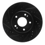 R1 15-25 Hyundai Kona EV Front Left Drilled & Slotted Black Brake Rotor