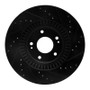 R1 13-20 Hyundai Santa Fe Sport Front Left Drilled & Slotted Black Brake Rotor