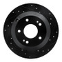 R1 10-21 Hyundai Santa Fe XL Rear Right Drilled & Slotted Black Brake Rotor