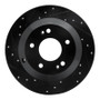 R1 10-21 Hyundai Santa Fe Rear Left Drilled & Slotted Black Brake Rotor
