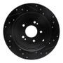 R1 10-21 Hyundai Santa Fe Rear Left Drilled & Slotted Black Brake Rotor