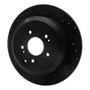 R1 07-12 Hyundai Veracruz Rear Left Drilled & Slotted Black Brake Rotor