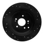 R1 07-12 Hyundai Veracruz Rear Left Drilled & Slotted Black Brake Rotor
