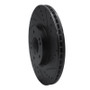R1 07-12 Hyundai Veracruz Front Right Drilled & Slotted Black Brake Rotor