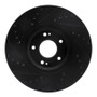 R1 07-12 Hyundai Veracruz Front Right Drilled & Slotted Black Brake Rotor