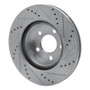 R1 2001-2011 Ford Explorer Sport Front Left Drilled & Slotted Silver Brake Rotor
