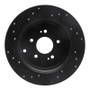 R1 07-09 Hyundai Santa Fe Rear Right Drilled & Slotted Black Brake Rotor