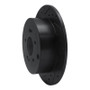 R1 07-09 Hyundai Santa Fe Rear Left Drilled & Slotted Black Brake Rotor