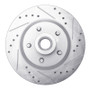 R1 1969-1973 Chrysler New Yorker Front Right Drilled & Slotted Silver Brake Rotor