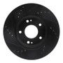 R1 01-05 Hyundai Santa Fe Front Right Drilled & Slotted Black Brake Rotor