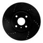 R1 2016-2025 Fiat 124 Spider Front Left Drilled & Slotted Black Brake Rotor