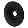 R1 2016-2025 Fiat 124 Spider Front Left Drilled & Slotted Black Brake Rotor