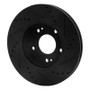 R1 01-05 Hyundai Santa Fe Front Left Drilled & Slotted Black Brake Rotor