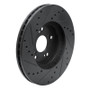 R1 04-14 Acura TSX Front Right Drilled & Slotted Black Brake Rotor