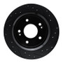 R1 09-20 Genesis G80 Rear Right Drilled & Slotted Black Brake Rotor