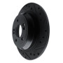 R1 09-20 Genesis G80 Rear Right Drilled & Slotted Black Brake Rotor