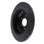 R1 09-20 Genesis G80 Rear Right Drilled & Slotted Black Brake Rotor