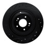 R1 09-20 Genesis G80 Rear Right Drilled & Slotted Black Brake Rotor