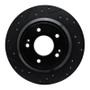 R1 09-20 Genesis G80 Rear Left Drilled & Slotted Black Brake Rotor