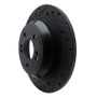 R1 09-20 Genesis G80 Rear Left Drilled & Slotted Black Brake Rotor