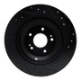 R1 09-20 Genesis G80 Rear Left Drilled & Slotted Black Brake Rotor