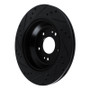 R1 11-17 Hyundai Equus Rear Right Drilled & Slotted Black Brake Rotor