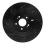 R1 10-16 Hyundai Genesis Coupe Rear Right Drilled & Slotted Black Brake Rotor