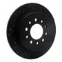 R1 07-08 Hyundai Tiburon Rear Right Drilled & Slotted Black Brake Rotor