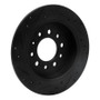 R1 07-08 Hyundai Tiburon Rear Right Drilled & Slotted Black Brake Rotor