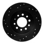 R1 07-08 Hyundai Tiburon Rear Right Drilled & Slotted Black Brake Rotor