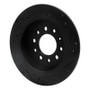 R1 07-08 Hyundai Tiburon Rear Left Drilled & Slotted Black Brake Rotor