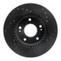 R1 07-10 Hyundai Elantra Front Left Drilled & Slotted Black Brake Rotor
