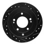 R1 06-09 Hyundai Azera Rear Right Drilled & Slotted Black Brake Rotor
