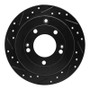 R1 06-09 Hyundai Azera Rear Left Drilled & Slotted Black Brake Rotor