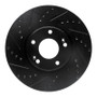 R1 04-11 Hyundai Azera Front Left Drilled & Slotted Black Brake Rotor