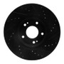 R1 04-11 Hyundai Azera Front Left Drilled & Slotted Black Brake Rotor